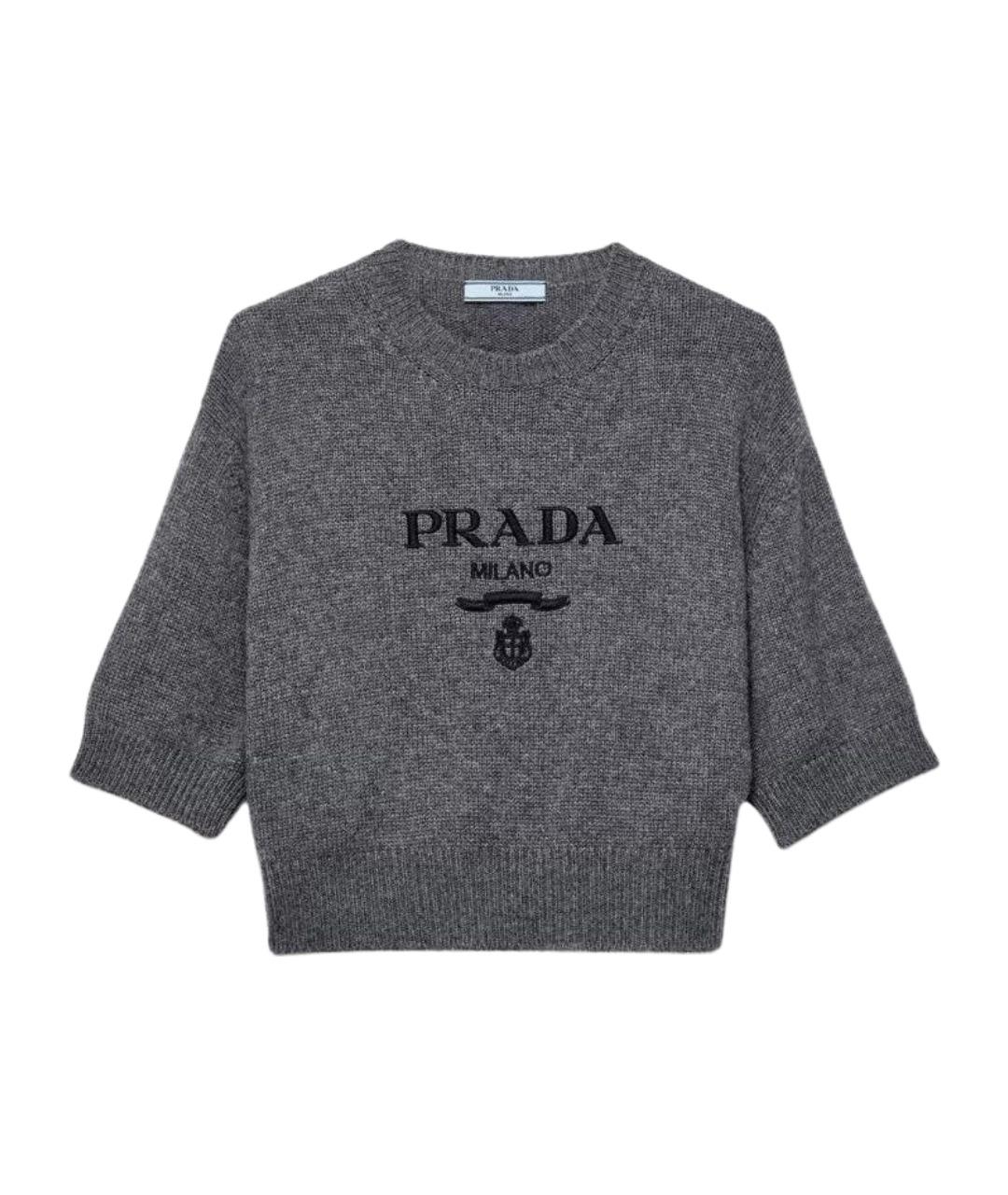 PRADA Серый кашемировый джемпер / свитер, фото 1