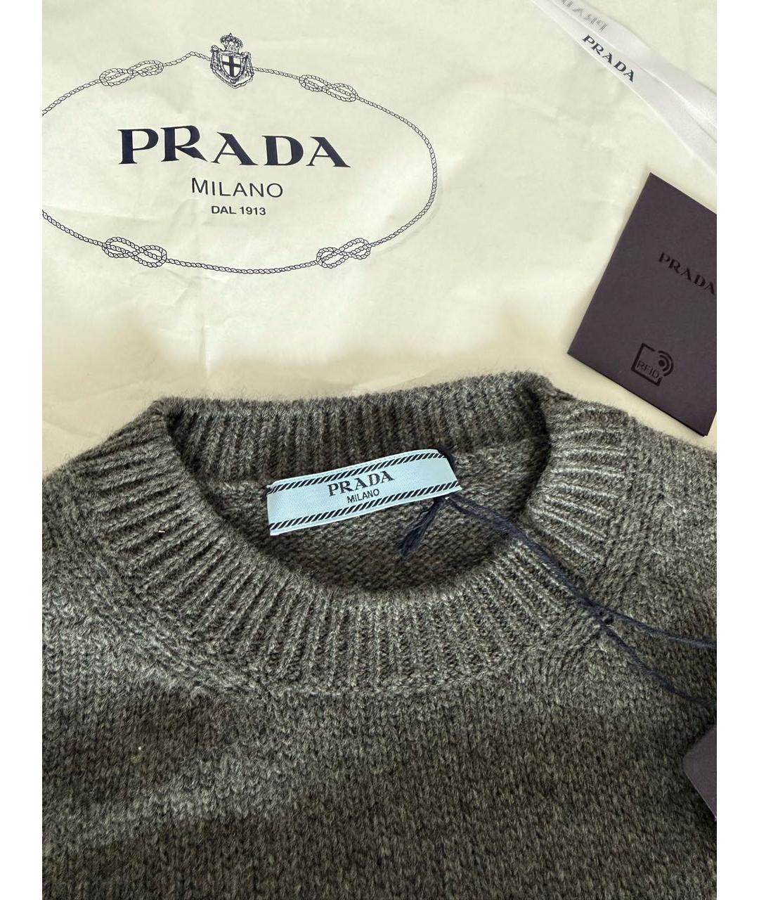 PRADA Серый кашемировый джемпер / свитер, фото 6