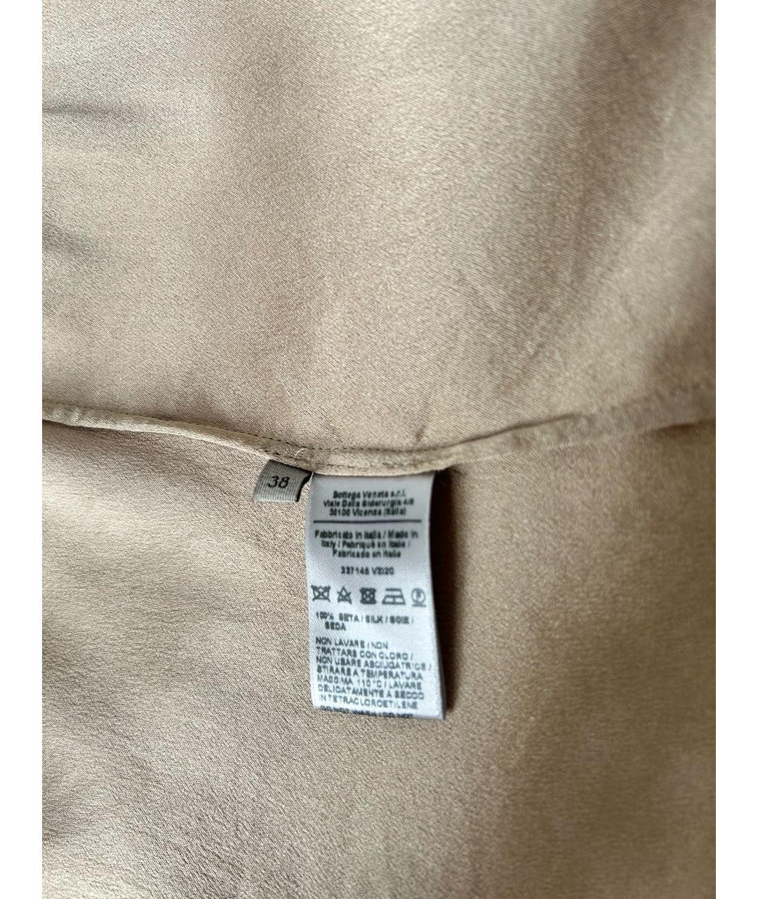BOTTEGA VENETA Бежевая шелковая блузы, фото 3