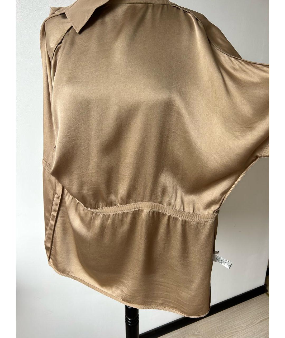 BOTTEGA VENETA Бежевая шелковая блузы, фото 7