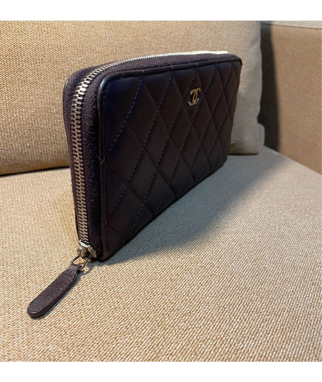 CHANEL Фиолетовый кожаный кошелек, фото 2