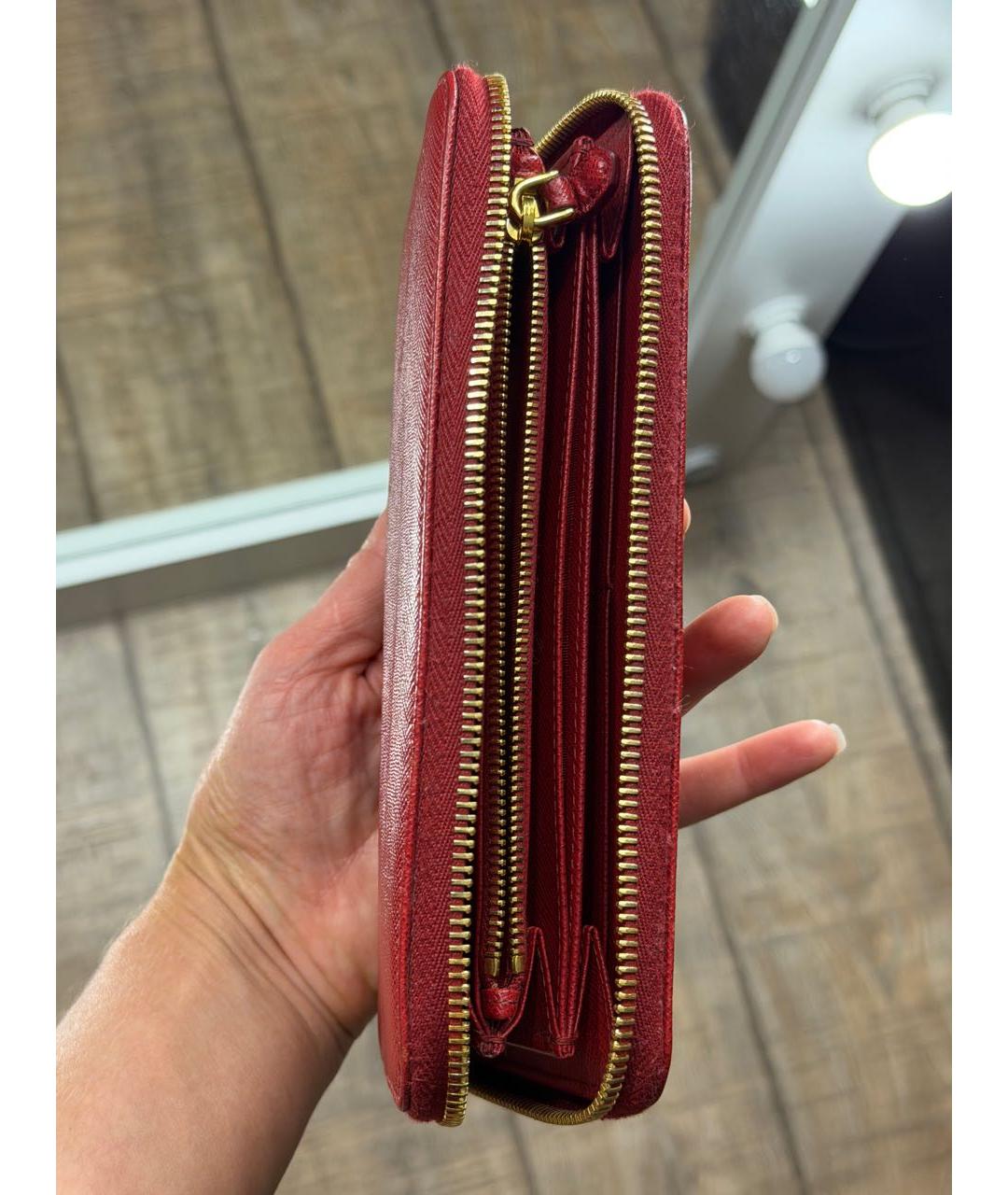 PRADA Красный кожаный кошелек, фото 3