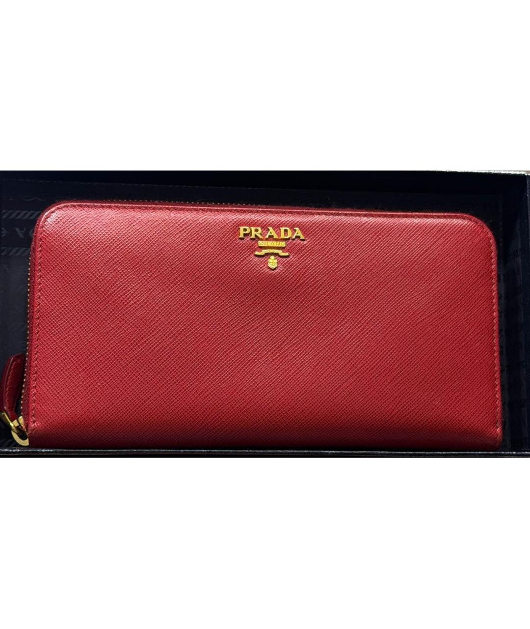 PRADA Красный кожаный кошелек, фото 2