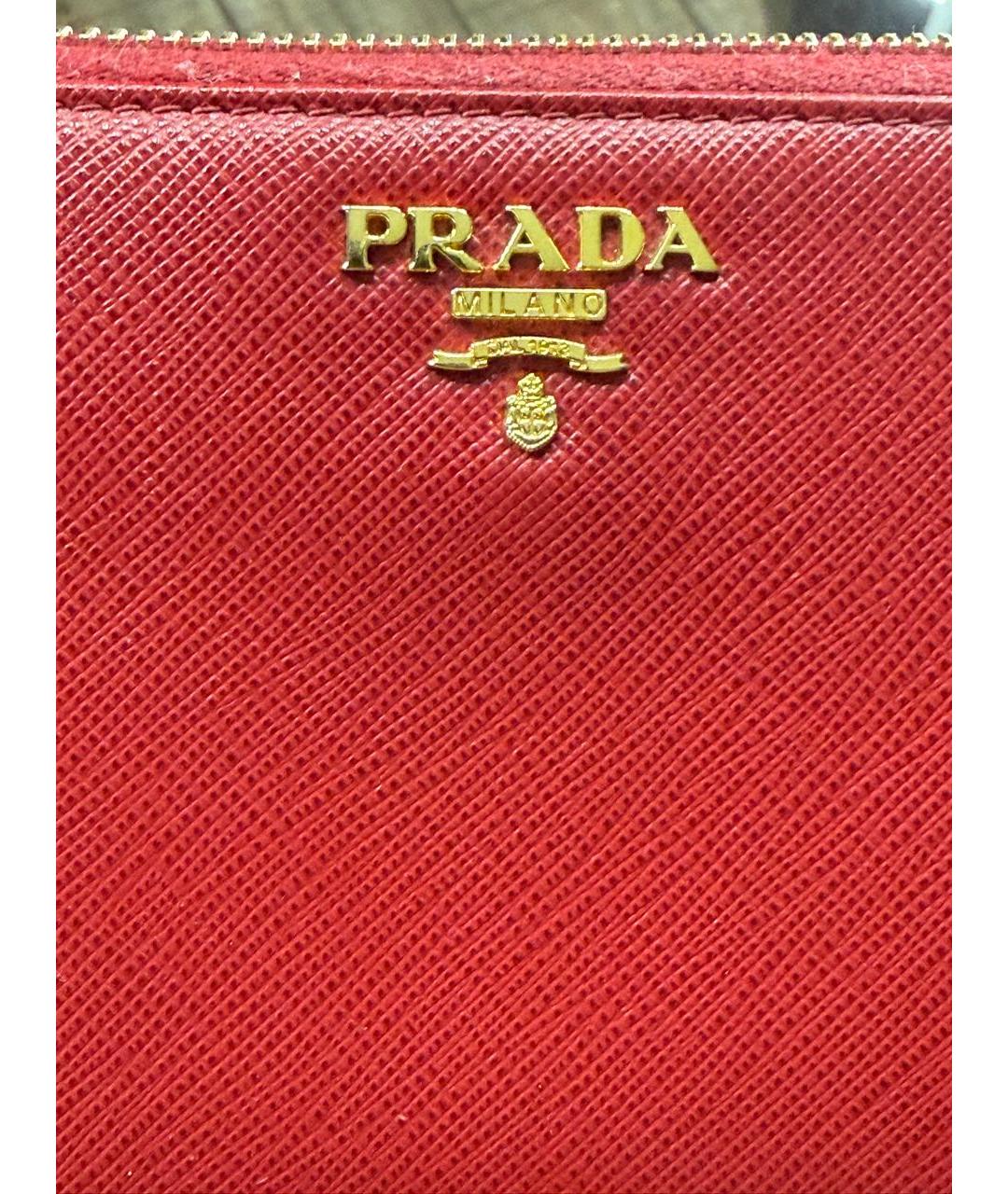 PRADA Красный кожаный кошелек, фото 4