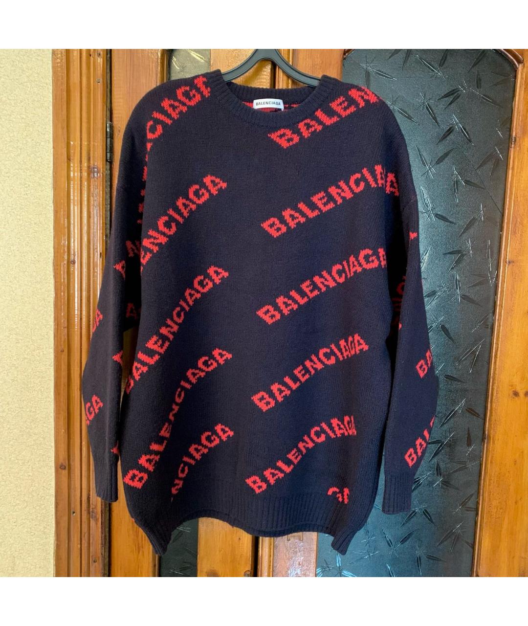 BALENCIAGA Темно-синий шерстяной джемпер / свитер, фото 7