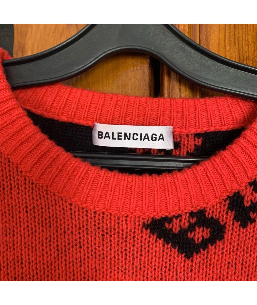 BALENCIAGA Красный шерстяной джемпер / свитер, фото 3