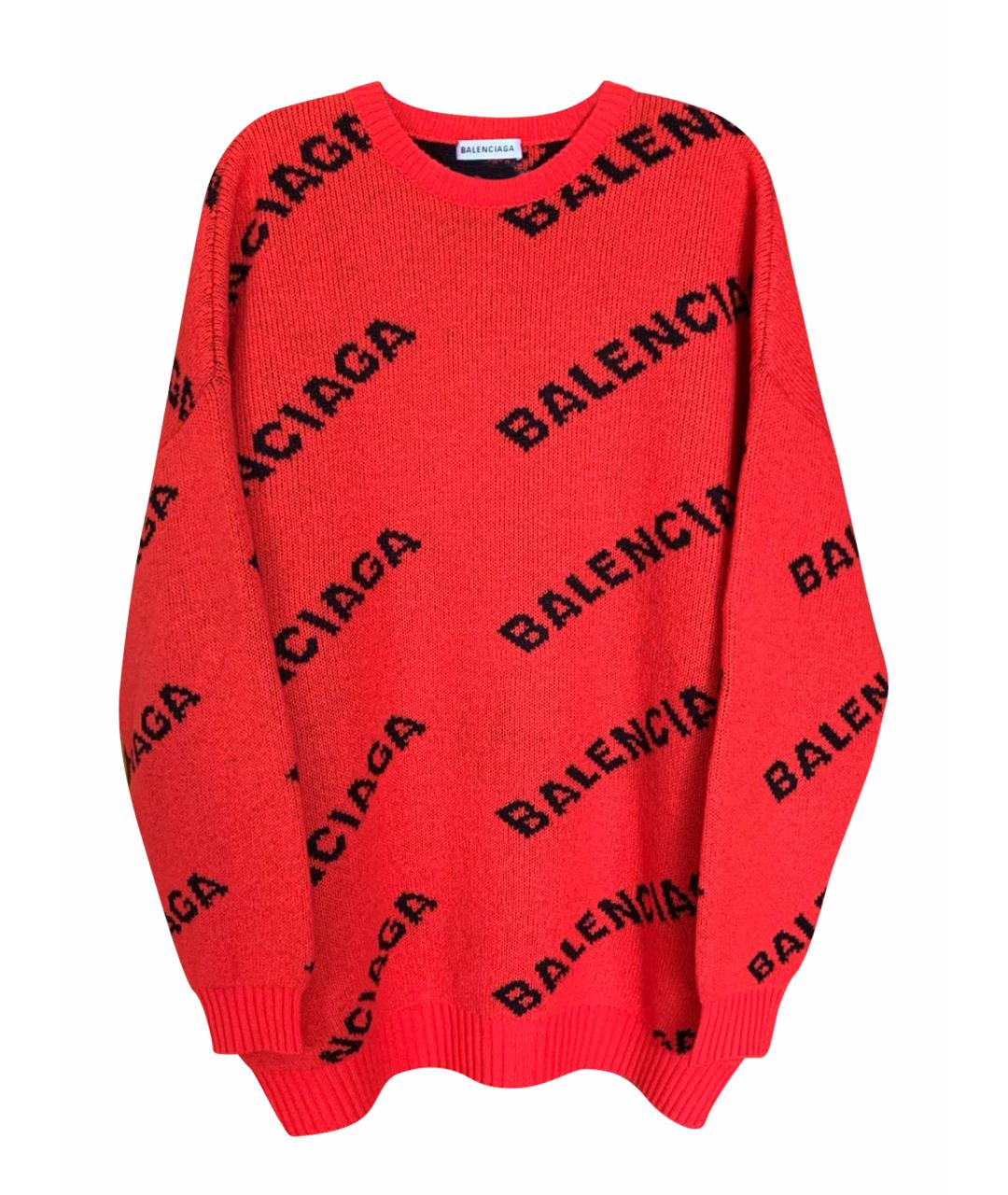 BALENCIAGA Красный шерстяной джемпер / свитер, фото 1