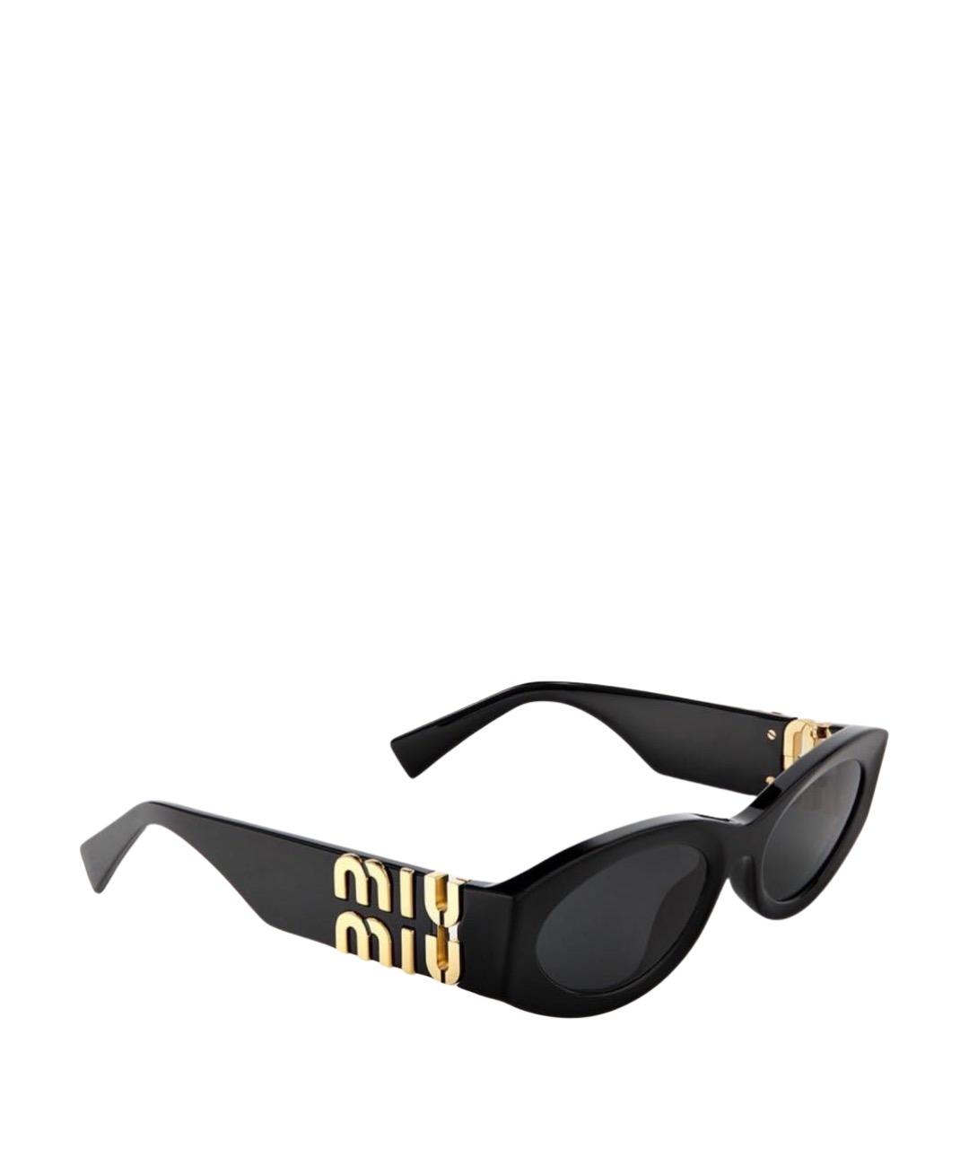 MIU MIU Черные пластиковые солнцезащитные очки, фото 1