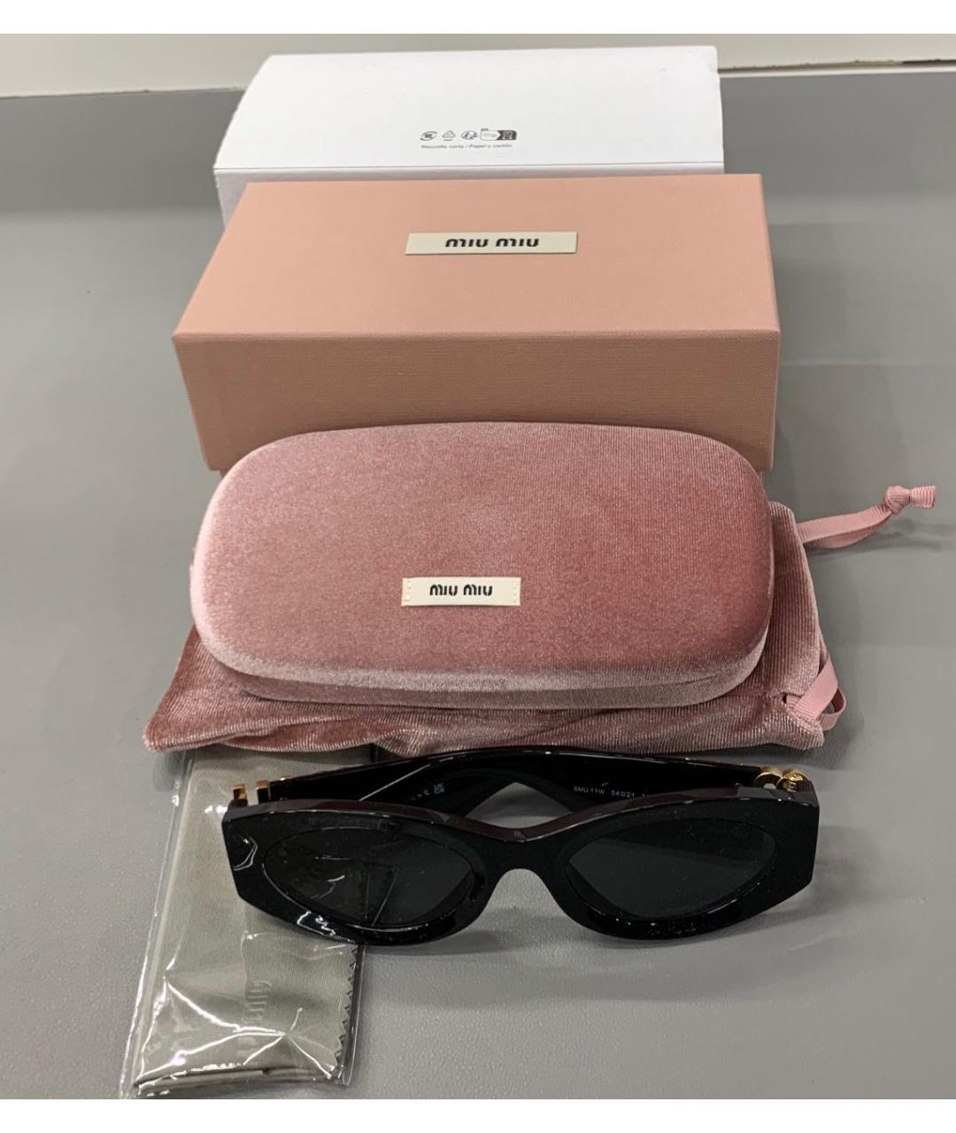 MIU MIU Черные пластиковые солнцезащитные очки, фото 3
