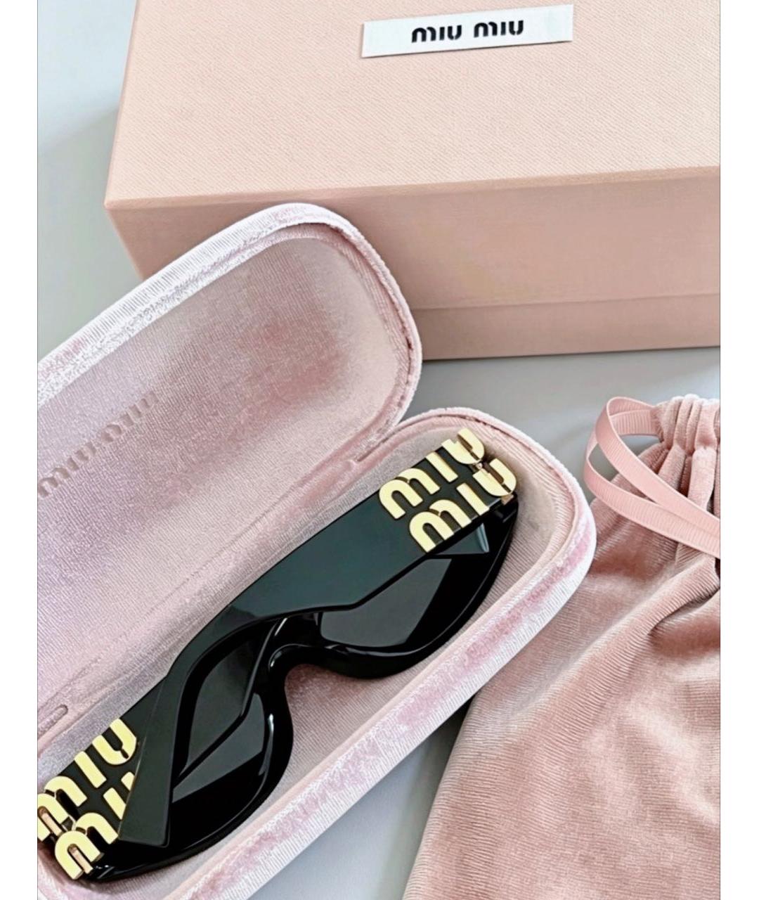 MIU MIU Черные пластиковые солнцезащитные очки, фото 6