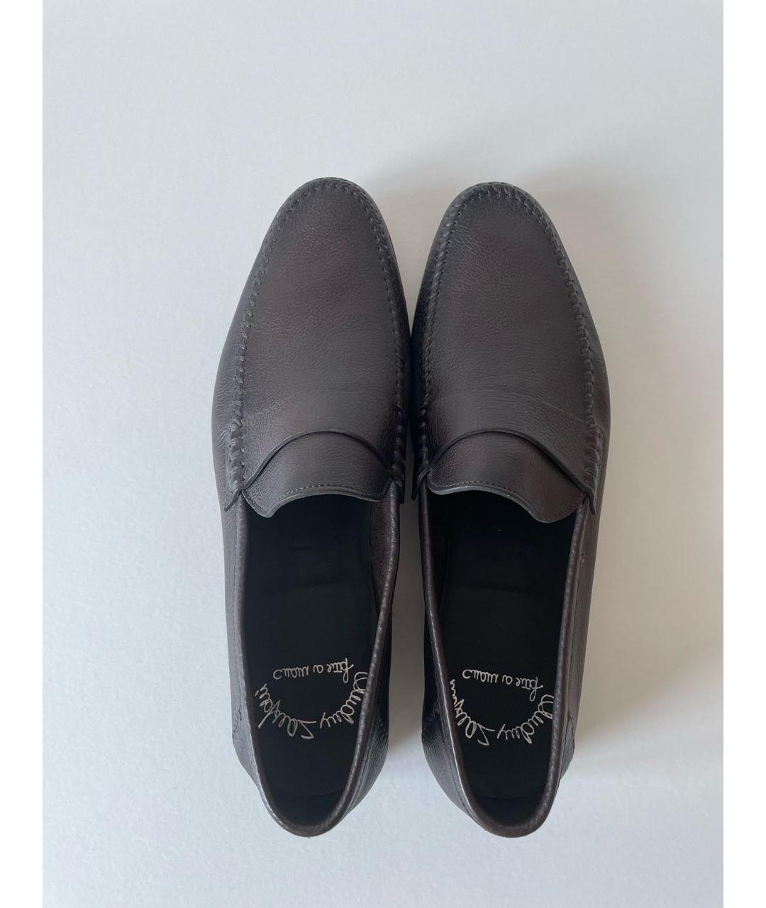 SANTONI Коричневые кожаные лоферы, фото 2
