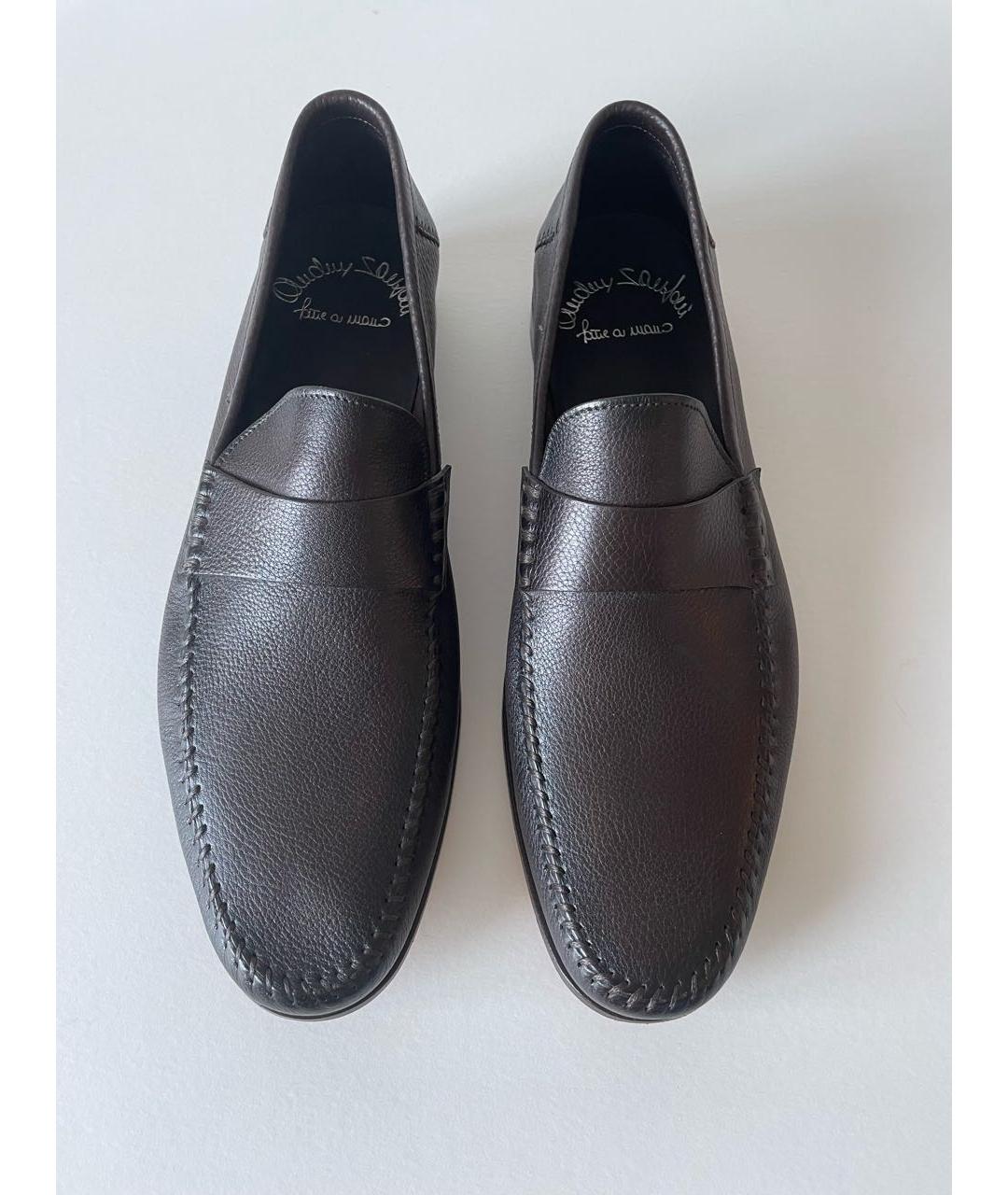 SANTONI Коричневые кожаные лоферы, фото 6