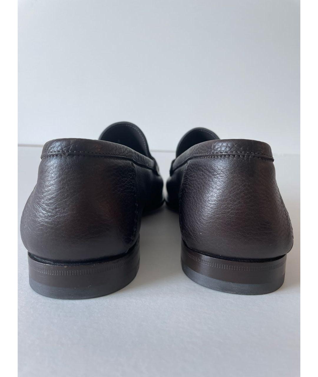 SANTONI Коричневые кожаные лоферы, фото 3