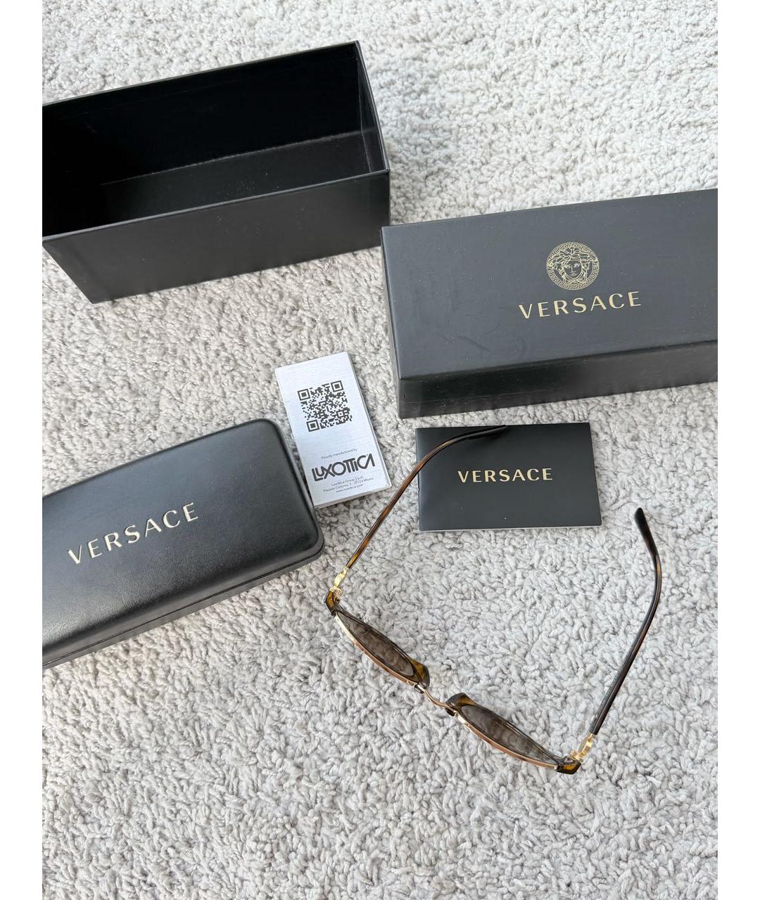VERSACE Коричневые солнцезащитные очки, фото 7