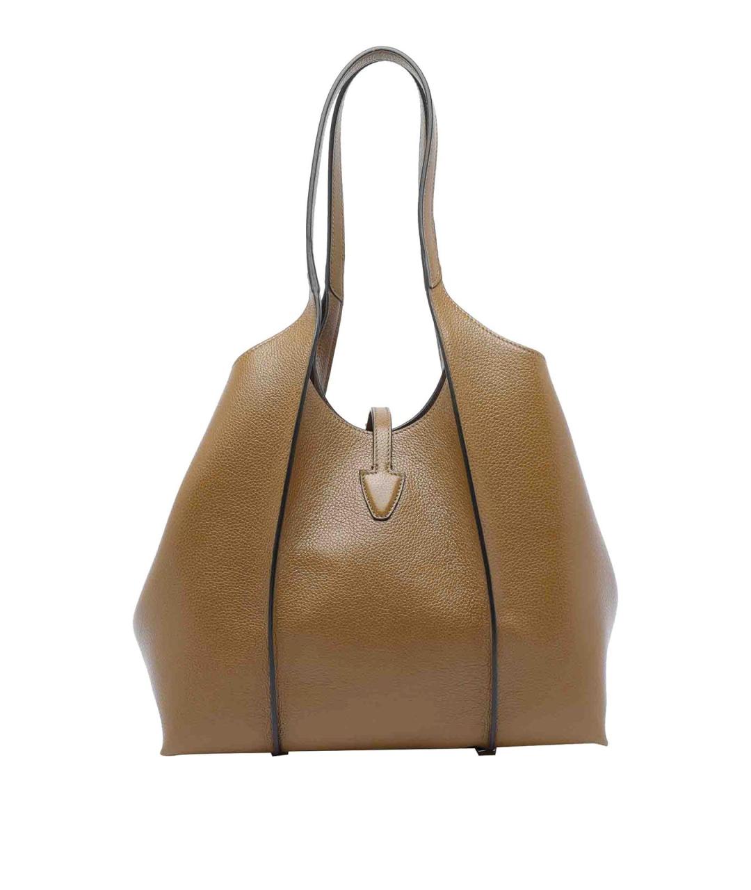 TOD'S Коричневая кожаная сумка тоут, фото 3