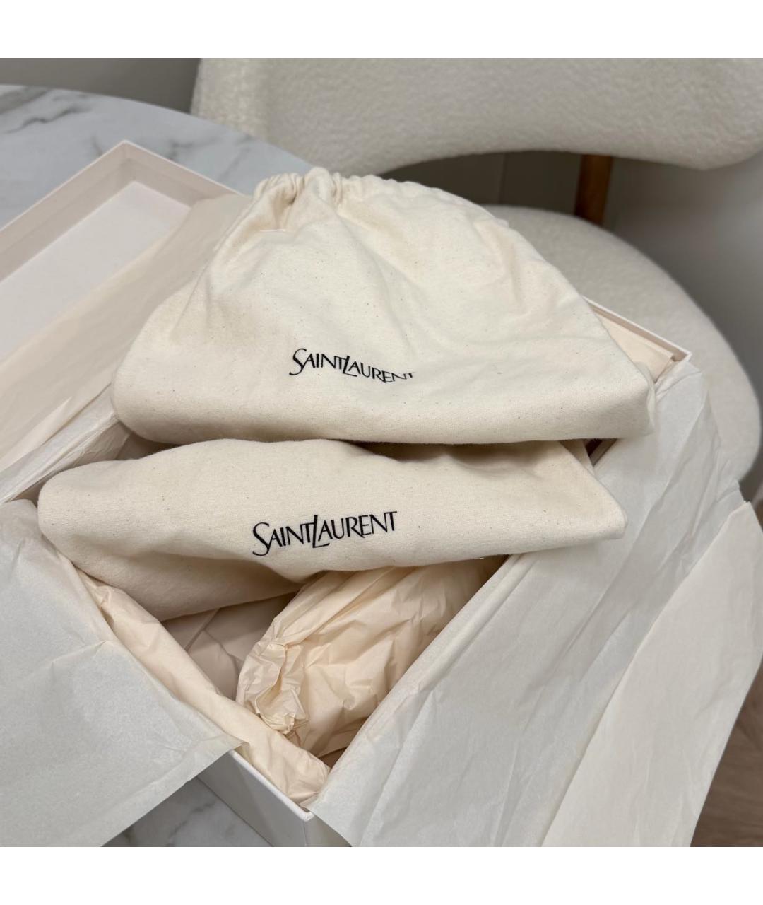 SAINT LAURENT Черные кожаные туфли, фото 4
