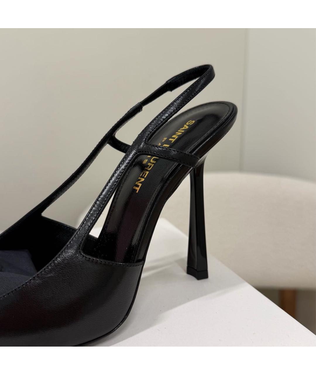 SAINT LAURENT Черные кожаные туфли, фото 3
