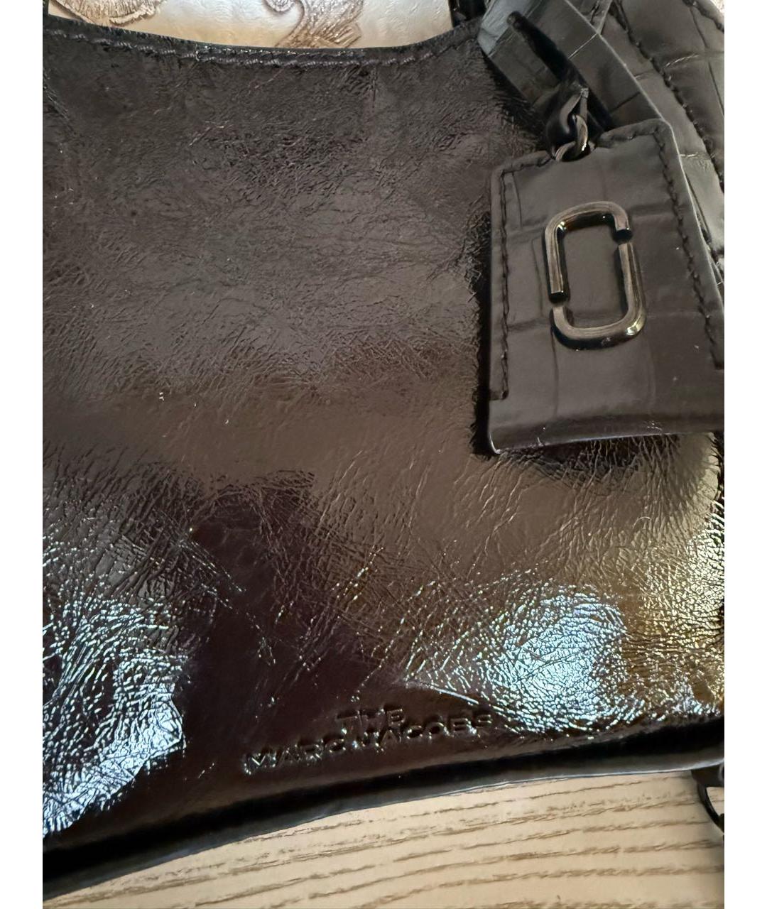 MARC JACOBS Черная сумка тоут из лакированной кожи, фото 5