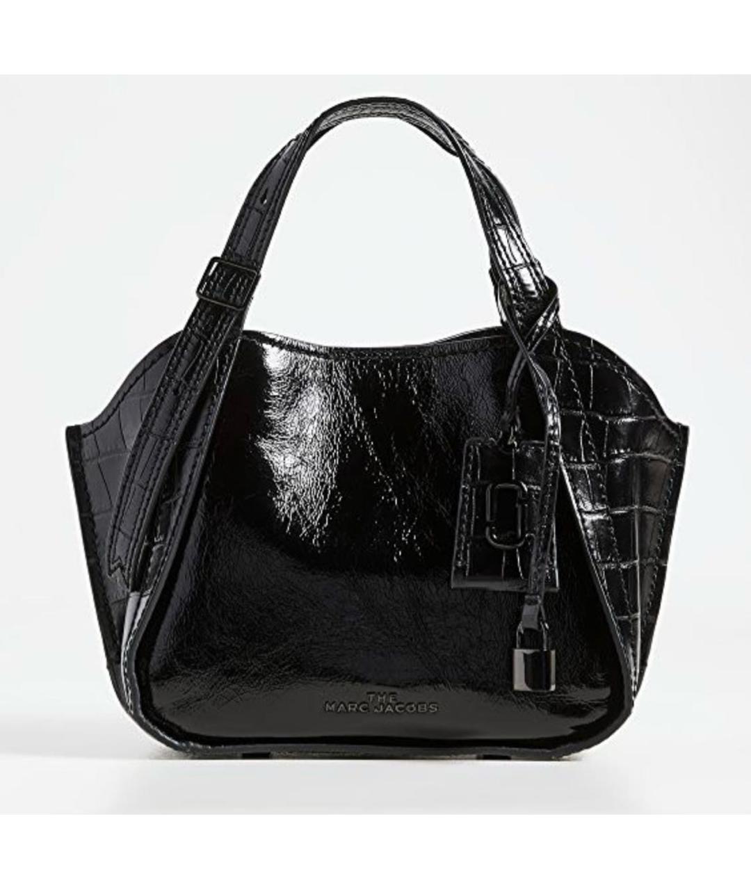 MARC JACOBS Черная сумка тоут из лакированной кожи, фото 7
