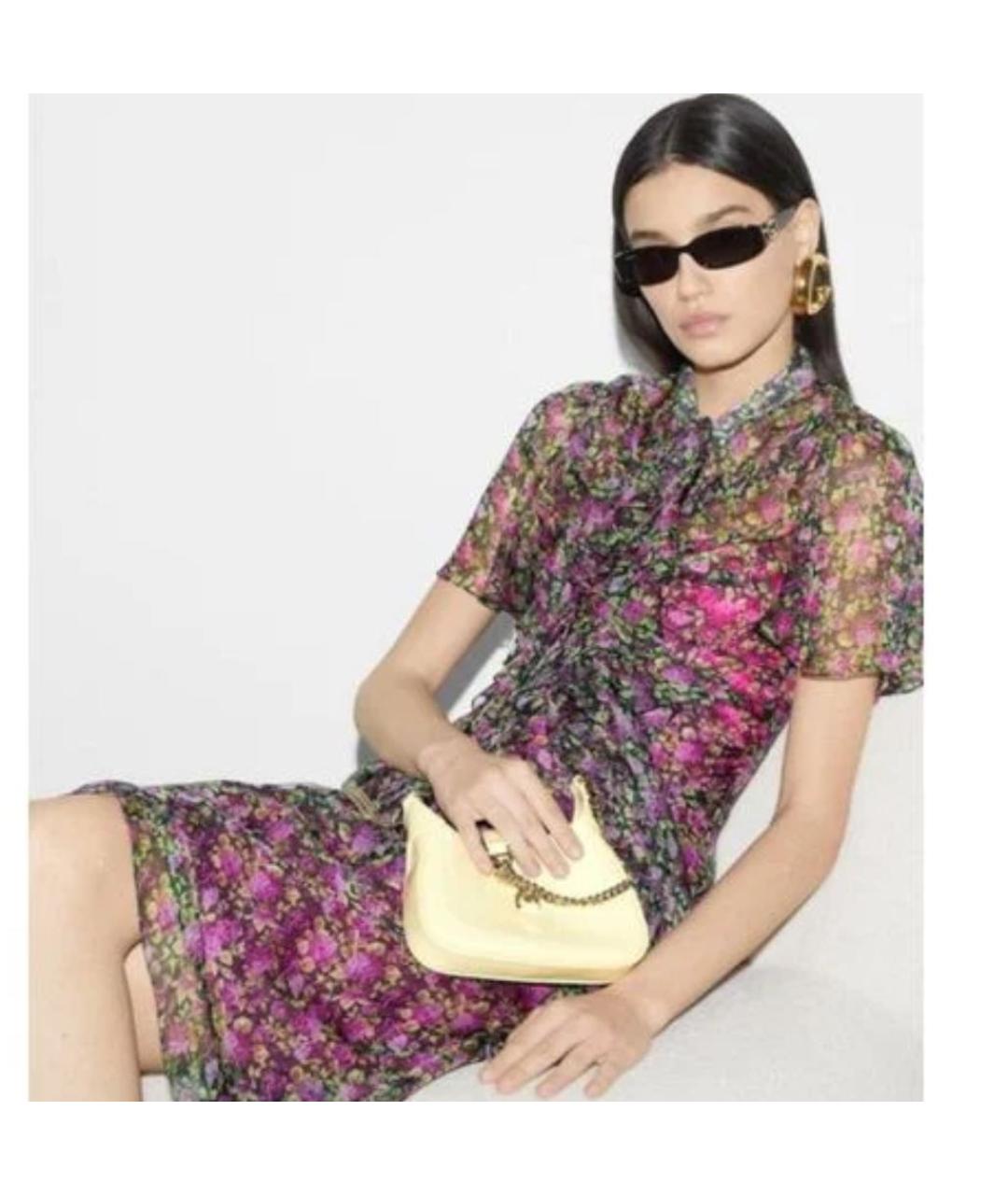 GUCCI Мульти шелковое коктейльное платье, фото 7