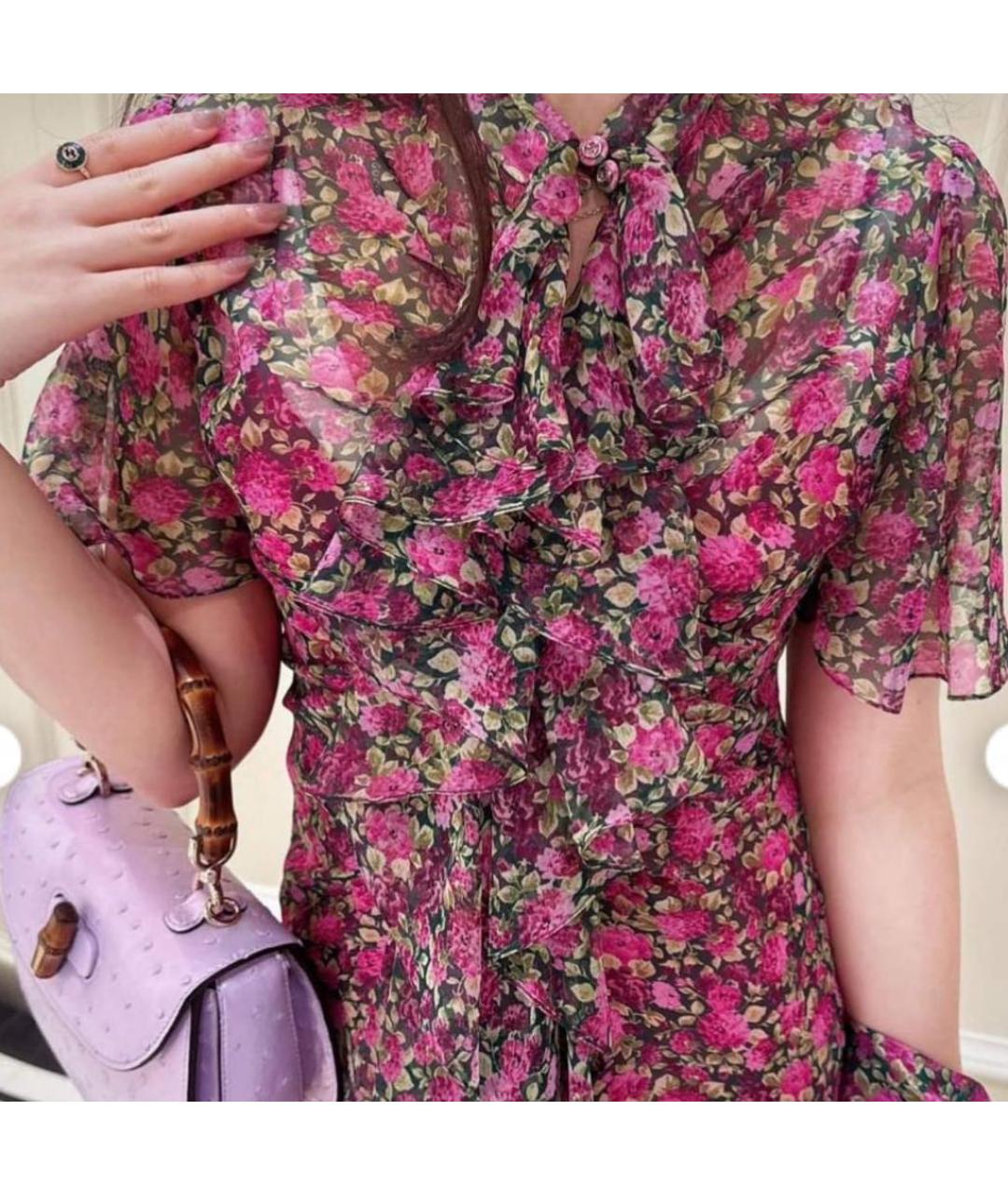 GUCCI Мульти шелковое коктейльное платье, фото 8