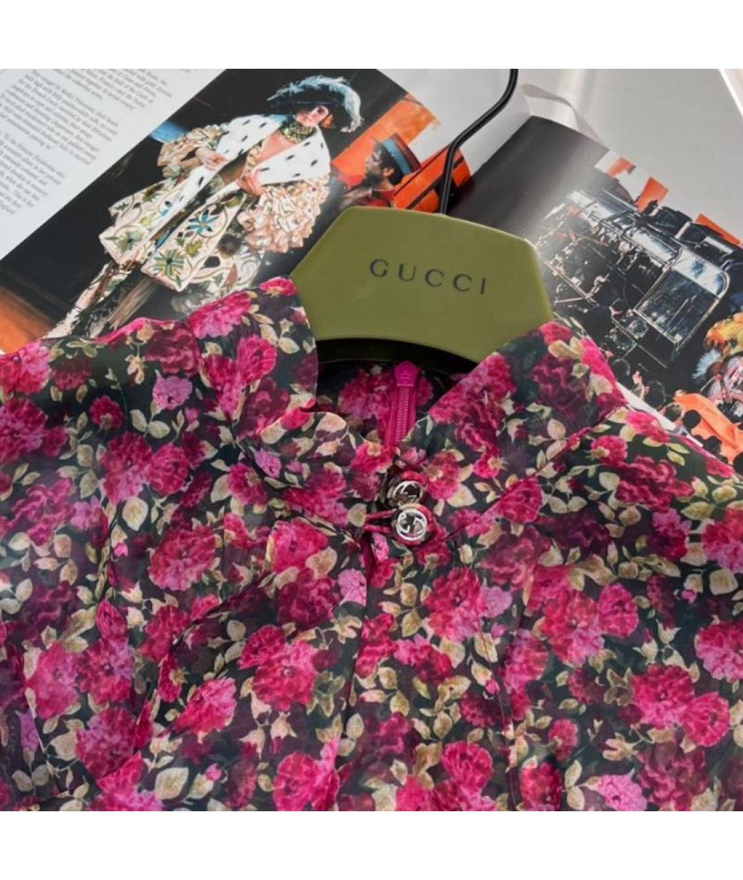 GUCCI Мульти шелковое коктейльное платье, фото 3