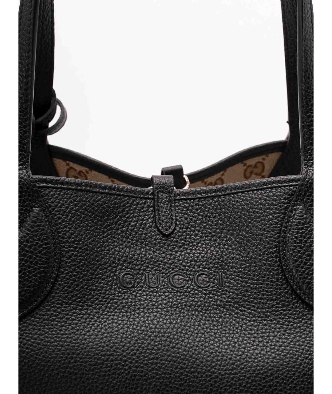 GUCCI Коричневая кожаная сумка тоут, фото 4