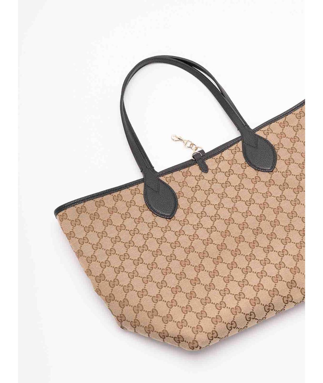GUCCI Коричневая кожаная сумка тоут, фото 6