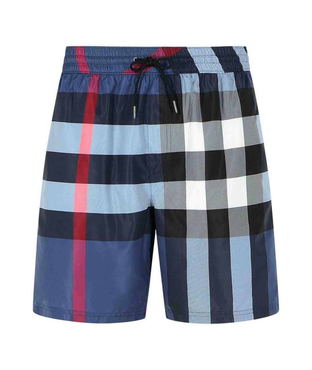 BURBERRY Синие полиэстеровые плавки, фото 1