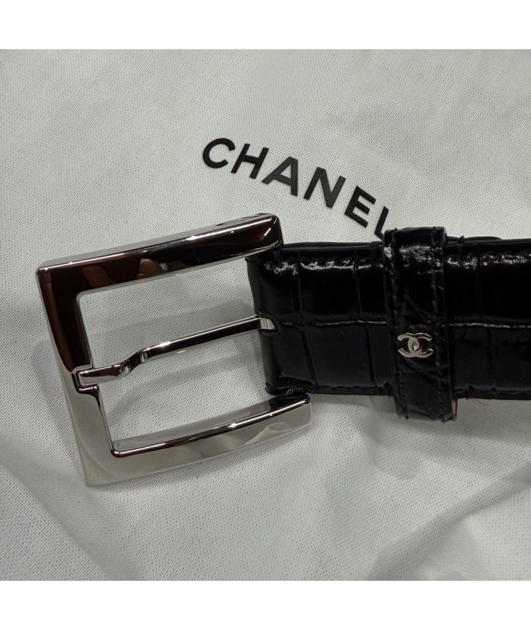 CHANEL Черный кожаный ремень, фото 2
