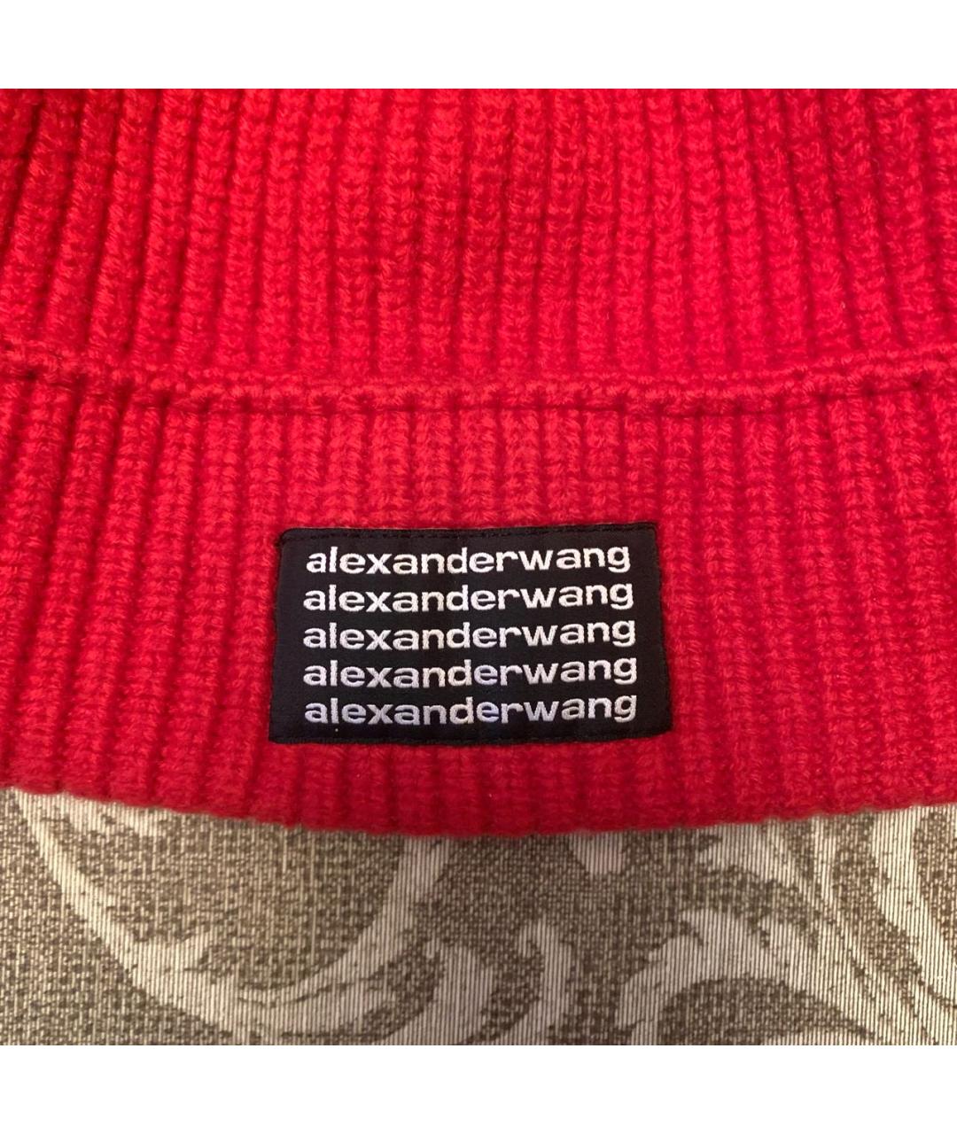 ALEXANDER WANG Красная шерстяная шапка, фото 3
