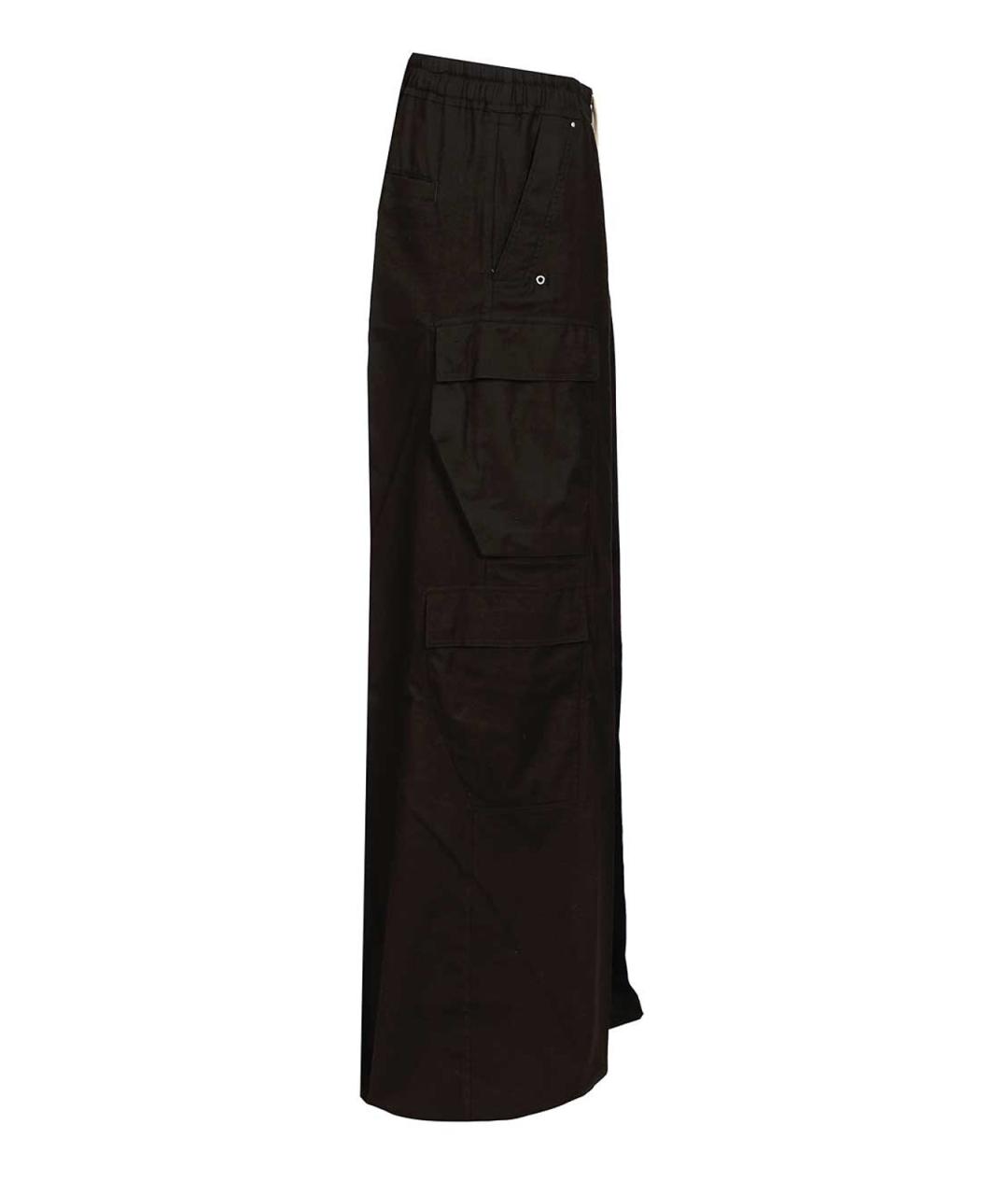 RICK OWENS Черные хлопковые повседневные брюки, фото 3