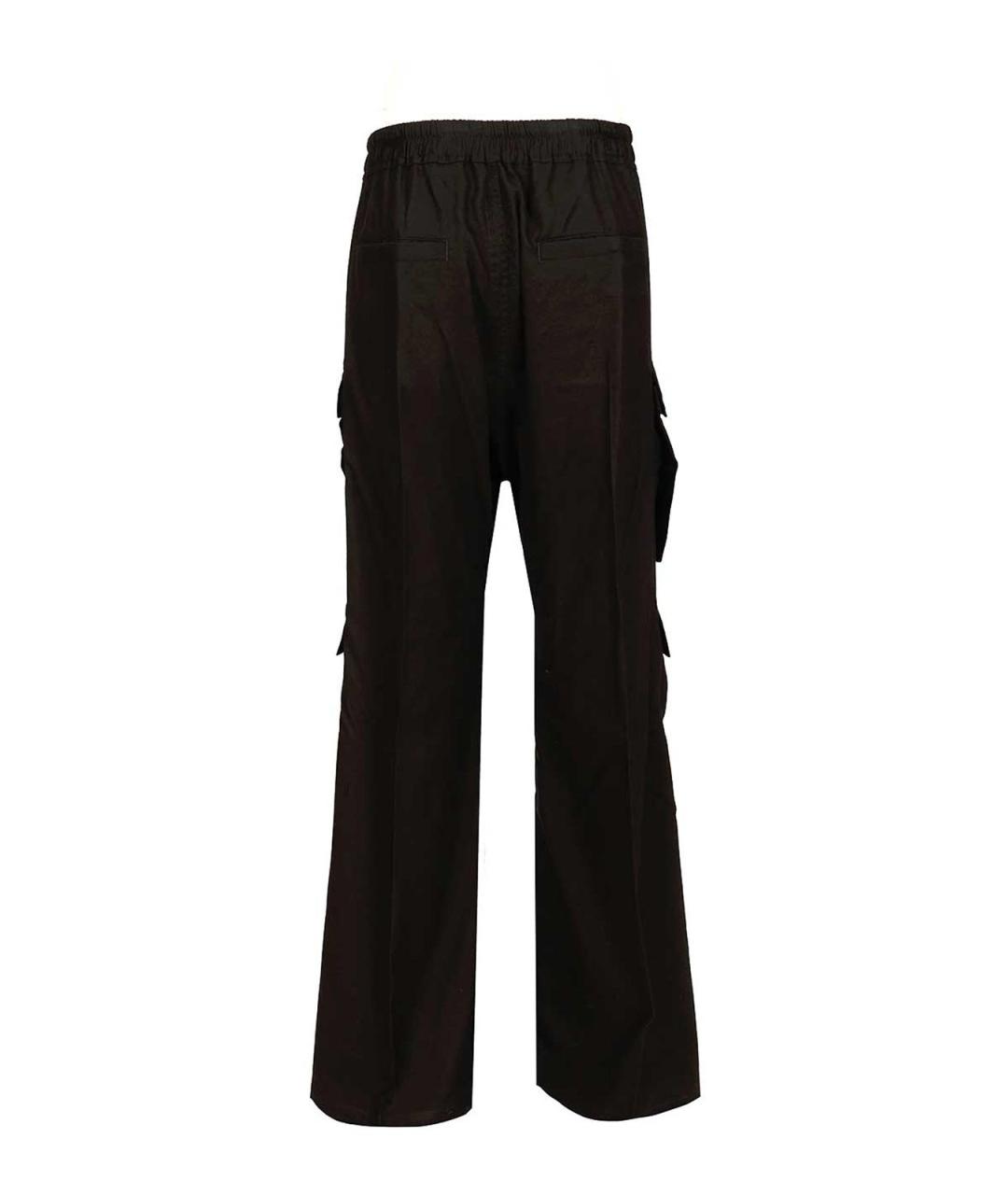 RICK OWENS Черные хлопковые повседневные брюки, фото 2