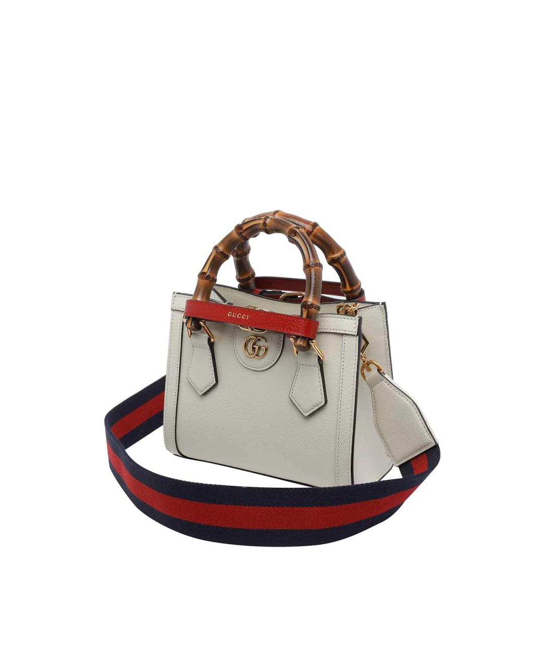 GUCCI Белая кожаная сумка тоут, фото 4