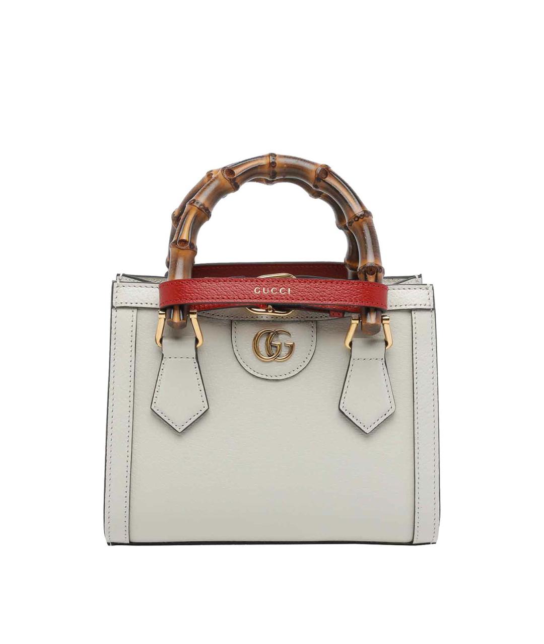 GUCCI Белая кожаная сумка тоут, фото 1