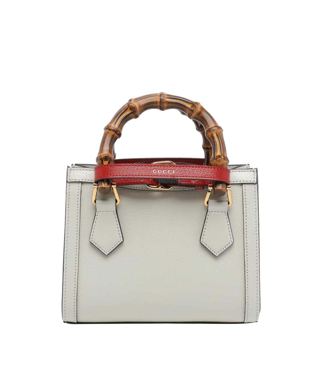 GUCCI Белая кожаная сумка тоут, фото 3