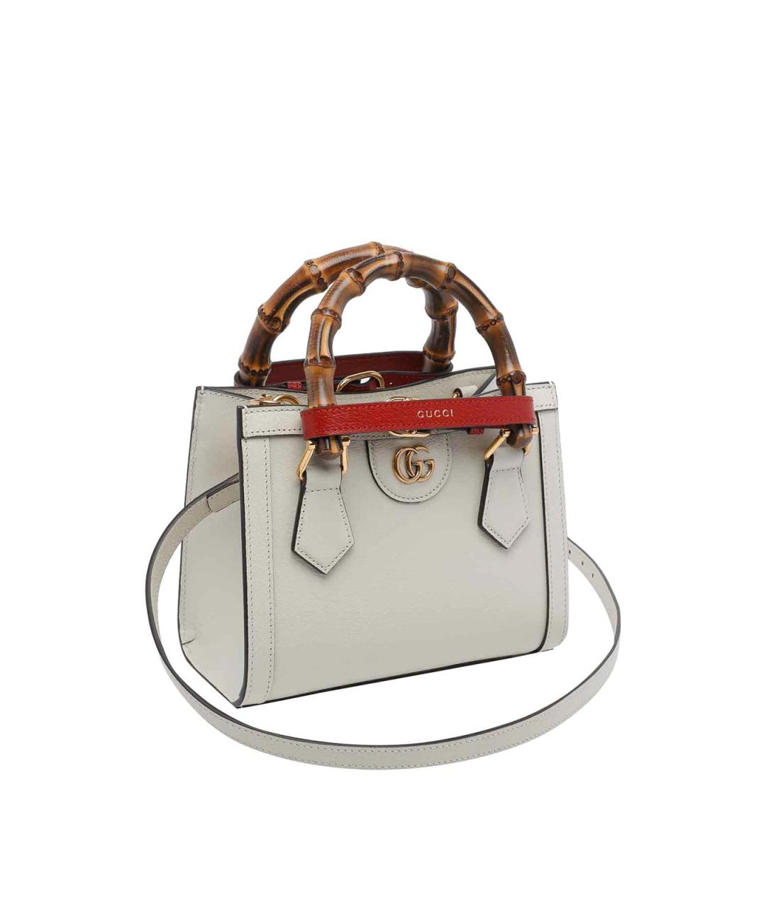 GUCCI Белая кожаная сумка тоут, фото 2