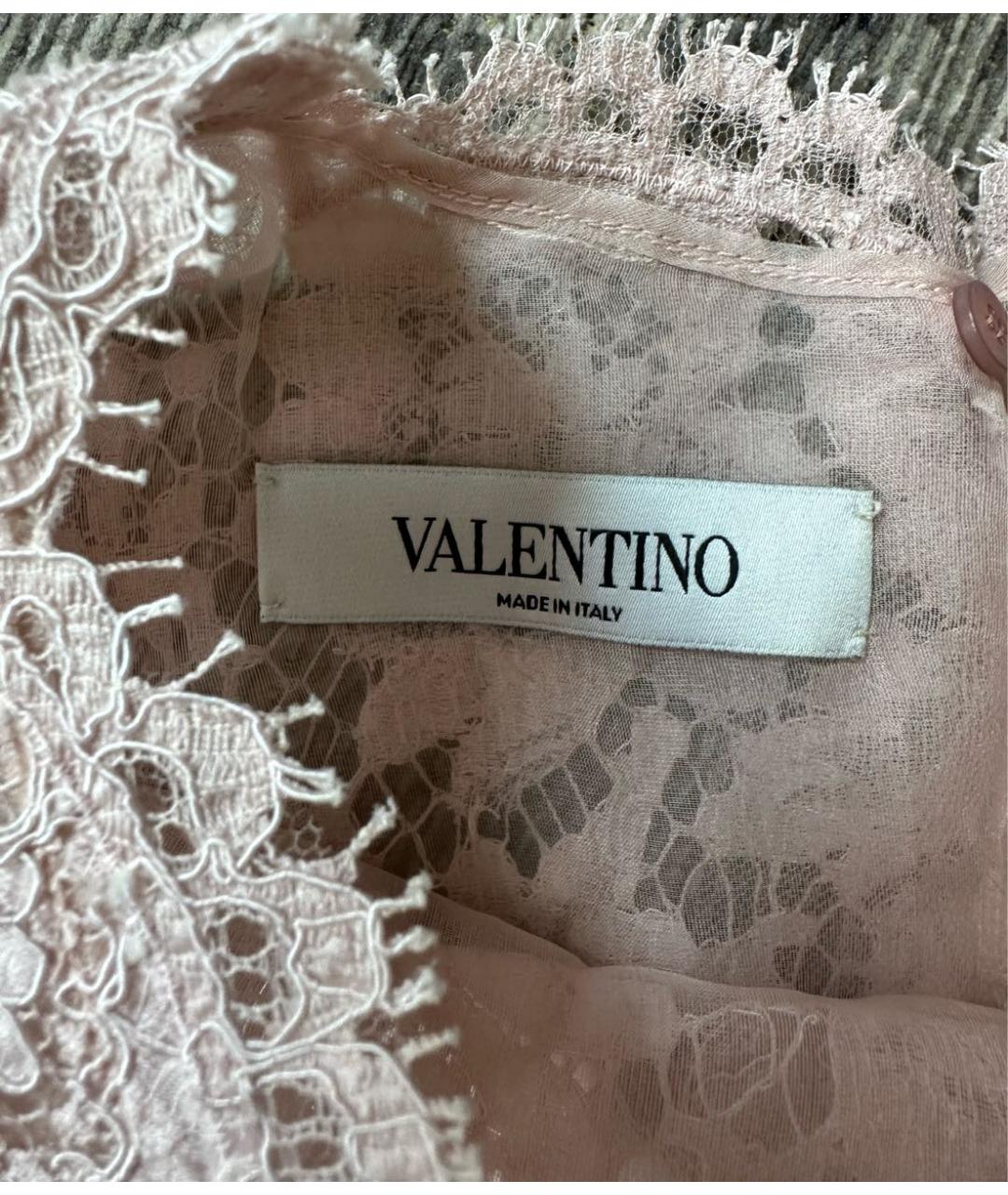 VALENTINO Розовая кружевная блузы, фото 3