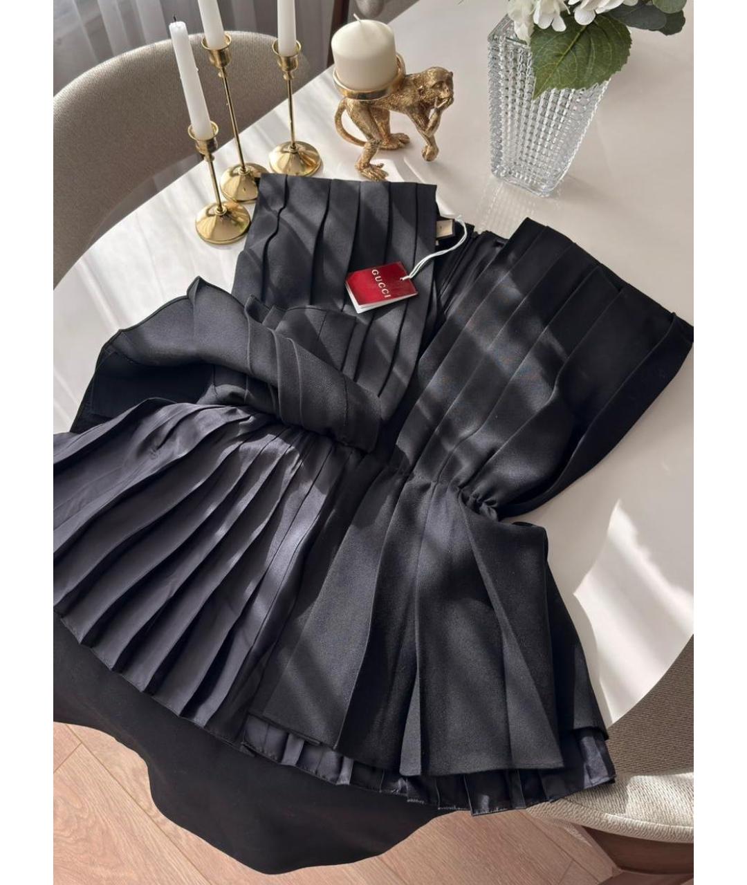 GUCCI Черное шерстяное коктейльное платье, фото 7