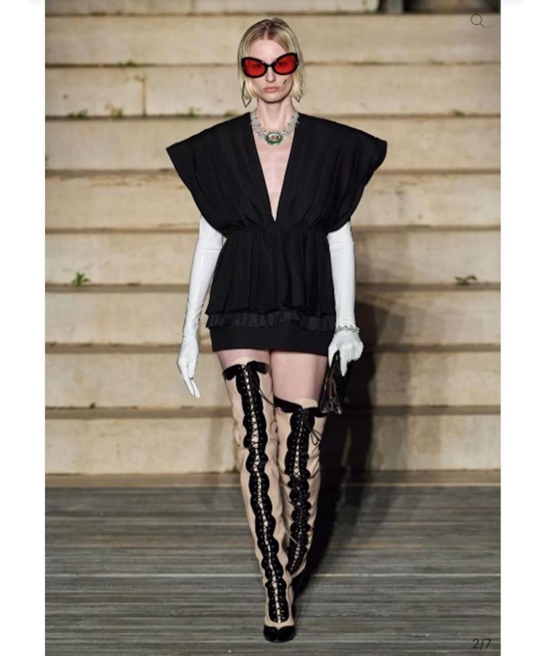 GUCCI Черное шерстяное коктейльное платье, фото 6