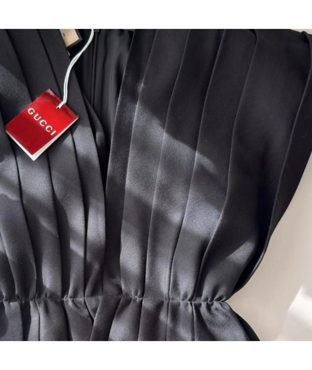 GUCCI Черное шерстяное коктейльное платье, фото 4