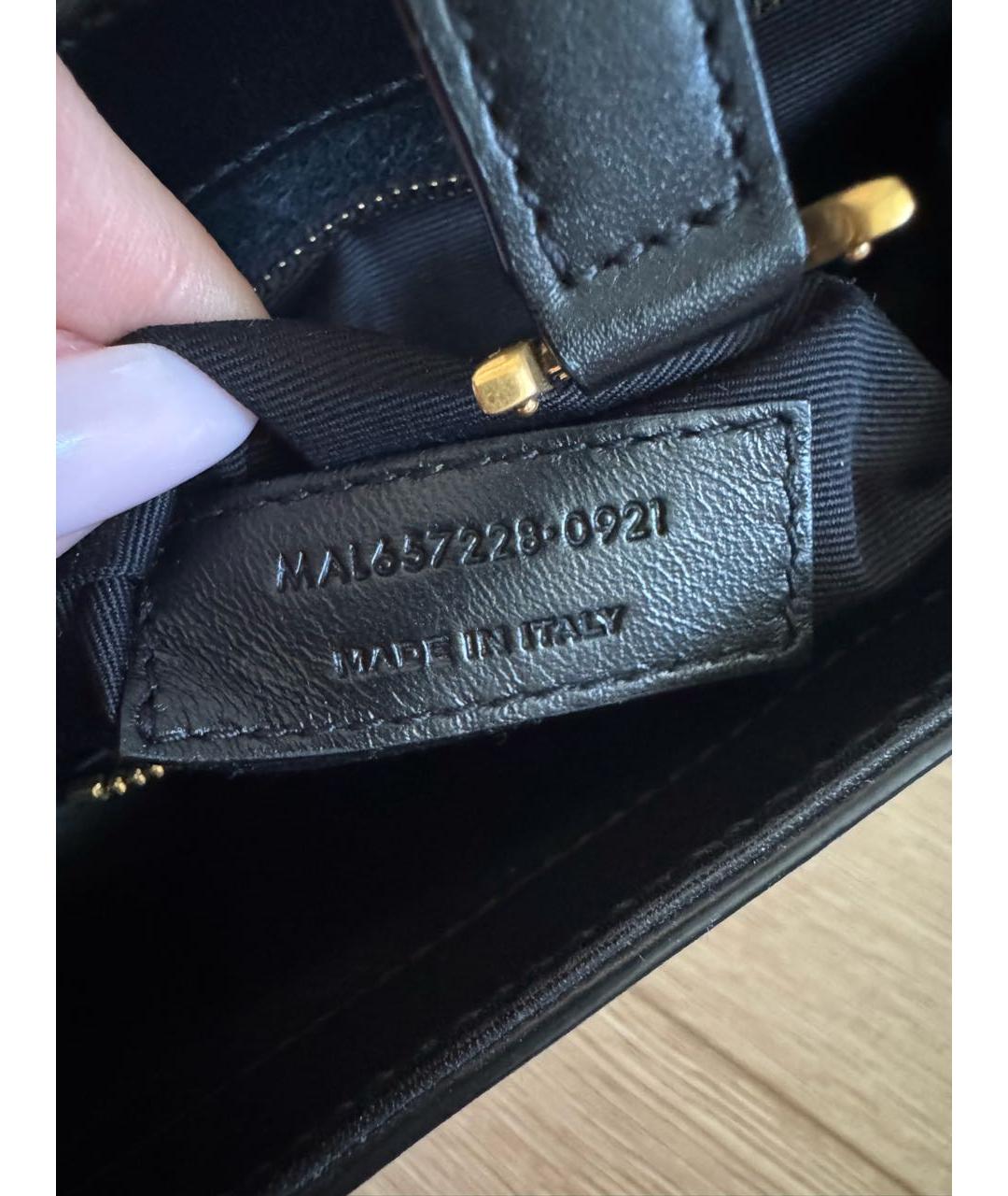 SAINT LAURENT Черная кожаная сумка с короткими ручками, фото 7