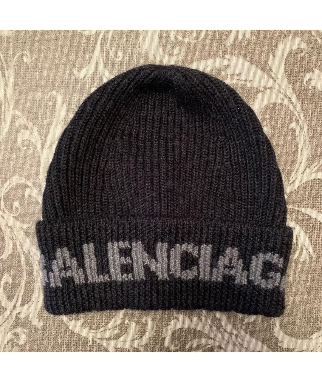 BALENCIAGA Антрацитовая шерстяная шапка, фото 5