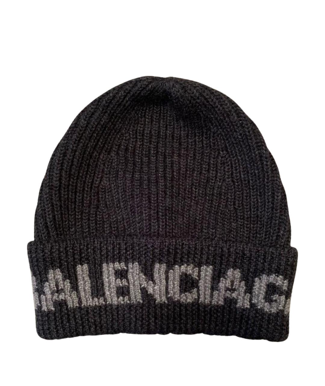 BALENCIAGA Антрацитовая шерстяная шапка, фото 1