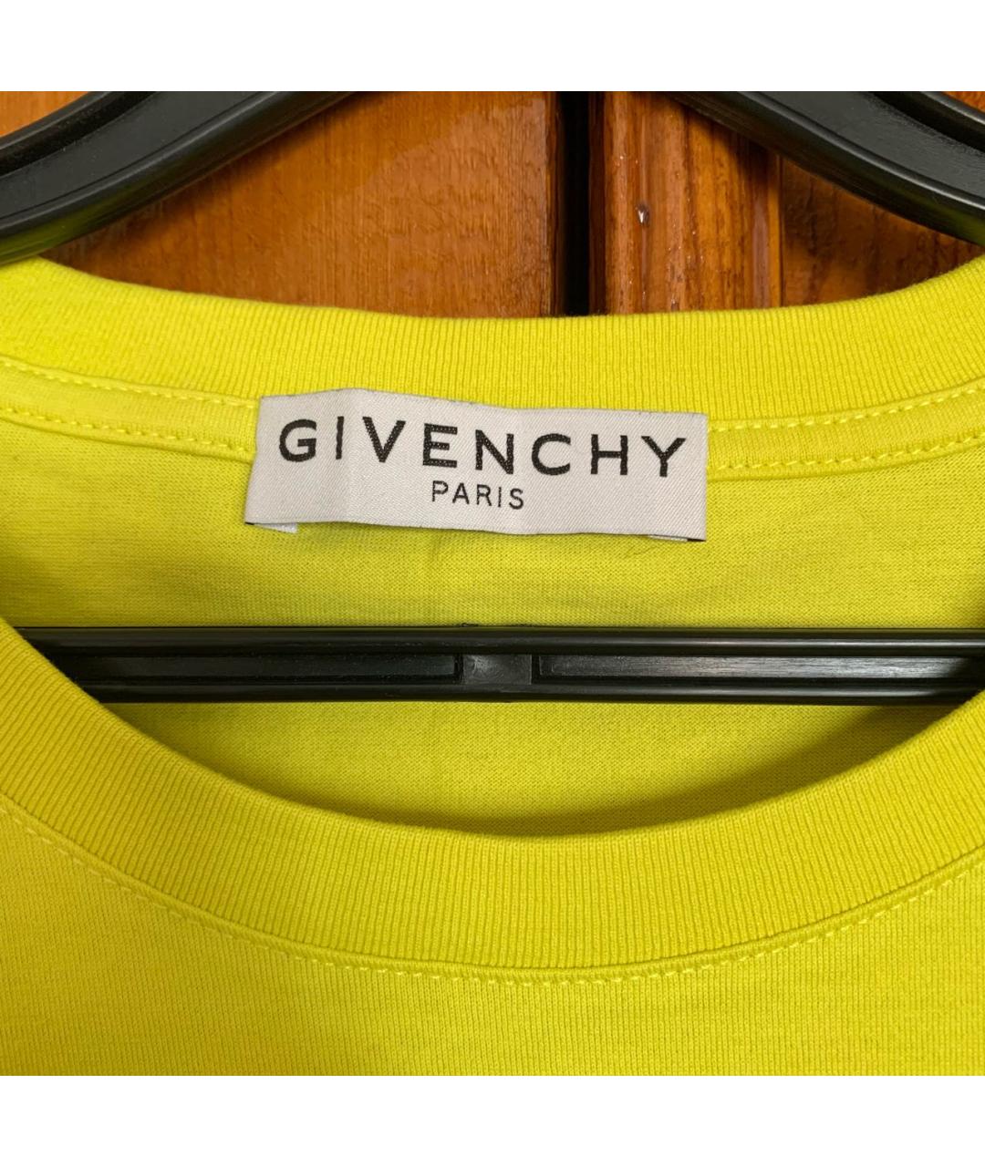 GIVENCHY Желтая хлопковая футболка, фото 3