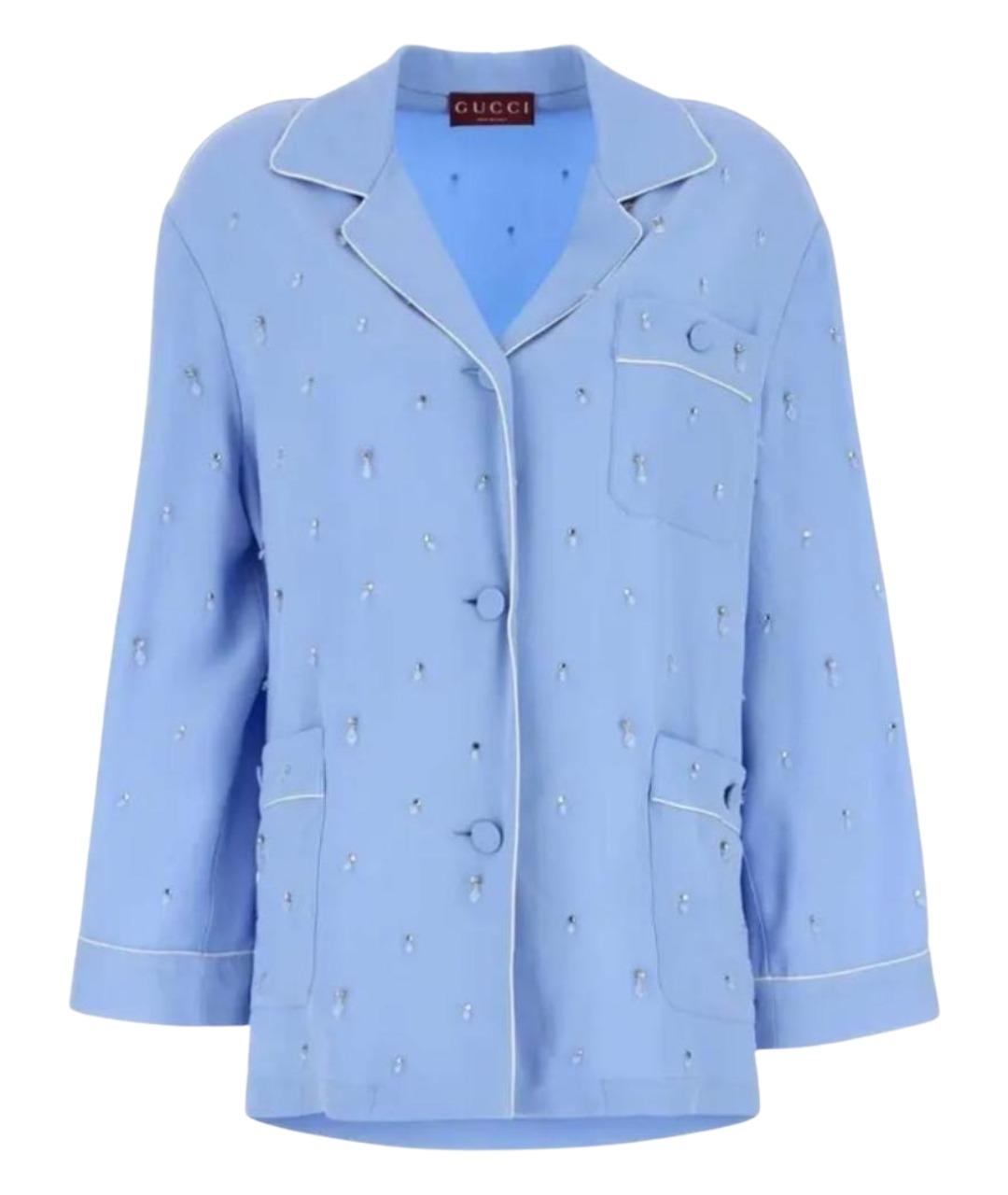 GUCCI Голубая блузы, фото 1