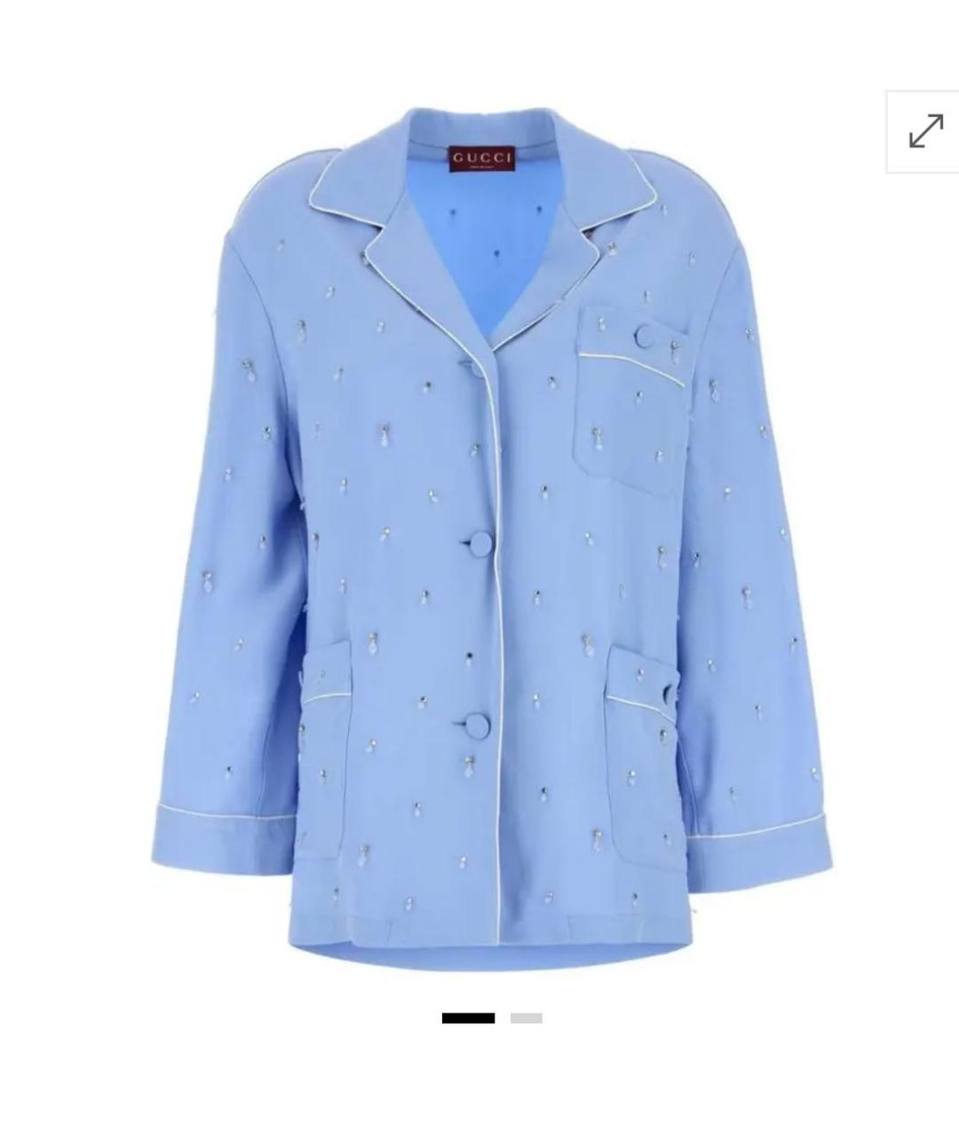 GUCCI Голубая блузы, фото 7