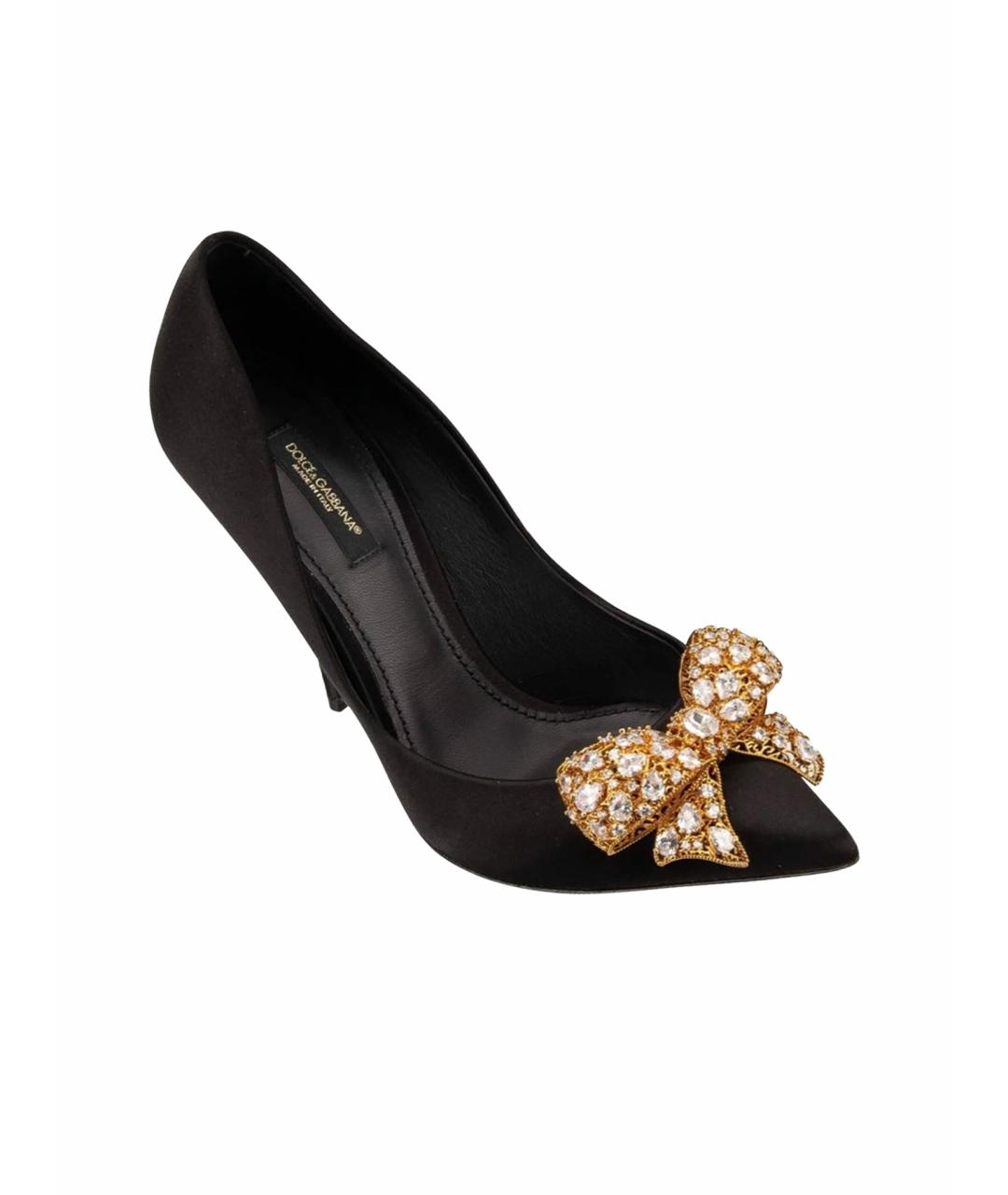 DOLCE&GABBANA Черные кожаные туфли, фото 1
