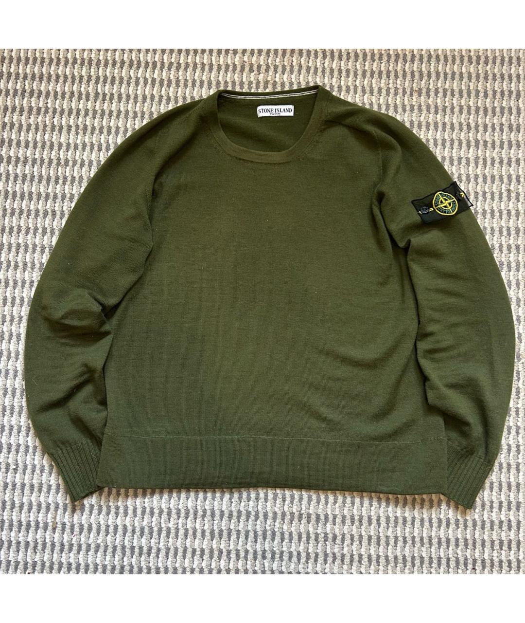 STONE ISLAND Зеленый шерстяной джемпер / свитер, фото 5