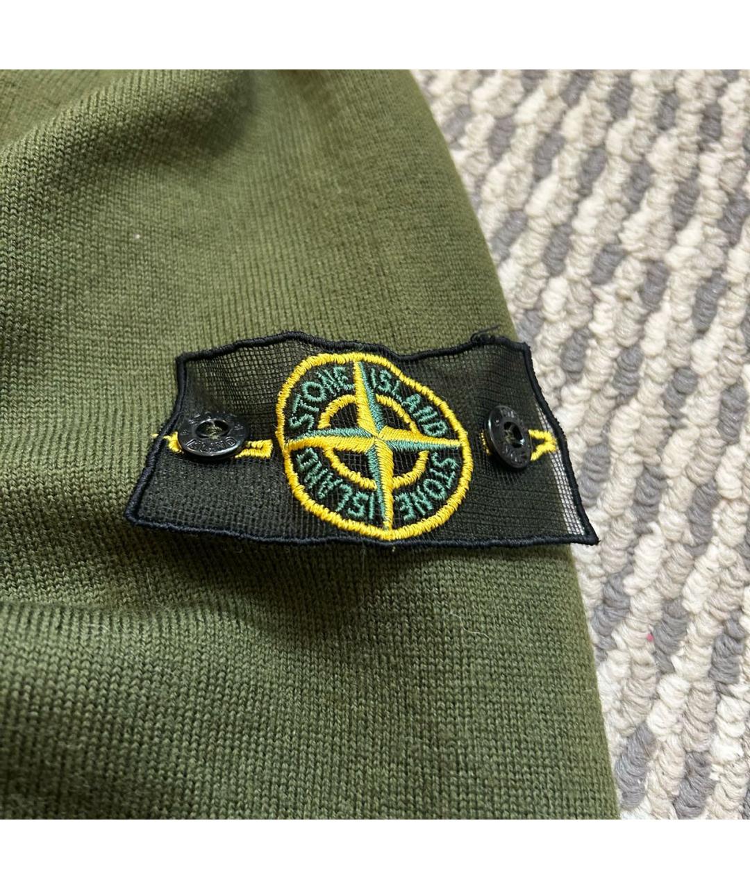 STONE ISLAND Зеленый шерстяной джемпер / свитер, фото 3